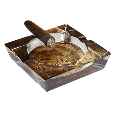 Tobacco Leaf Crystal Ashtray